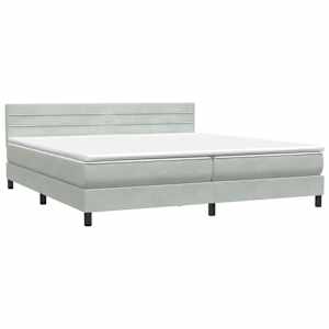 Box spring postel s matrací světle šedá 200x220 cm samet - obrázek 4