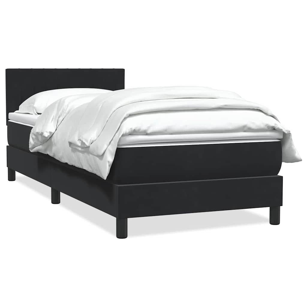 vidaXL Boxspringbett mit Matratze Schwarz 80x210 cm Samt