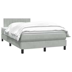 Box spring postel s matrací světle šedá 120x210 cm samet - obrázek 10