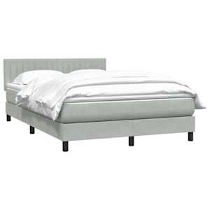 Box spring postel s matrací světle šedá 140x210 cm samet - obrázek 10