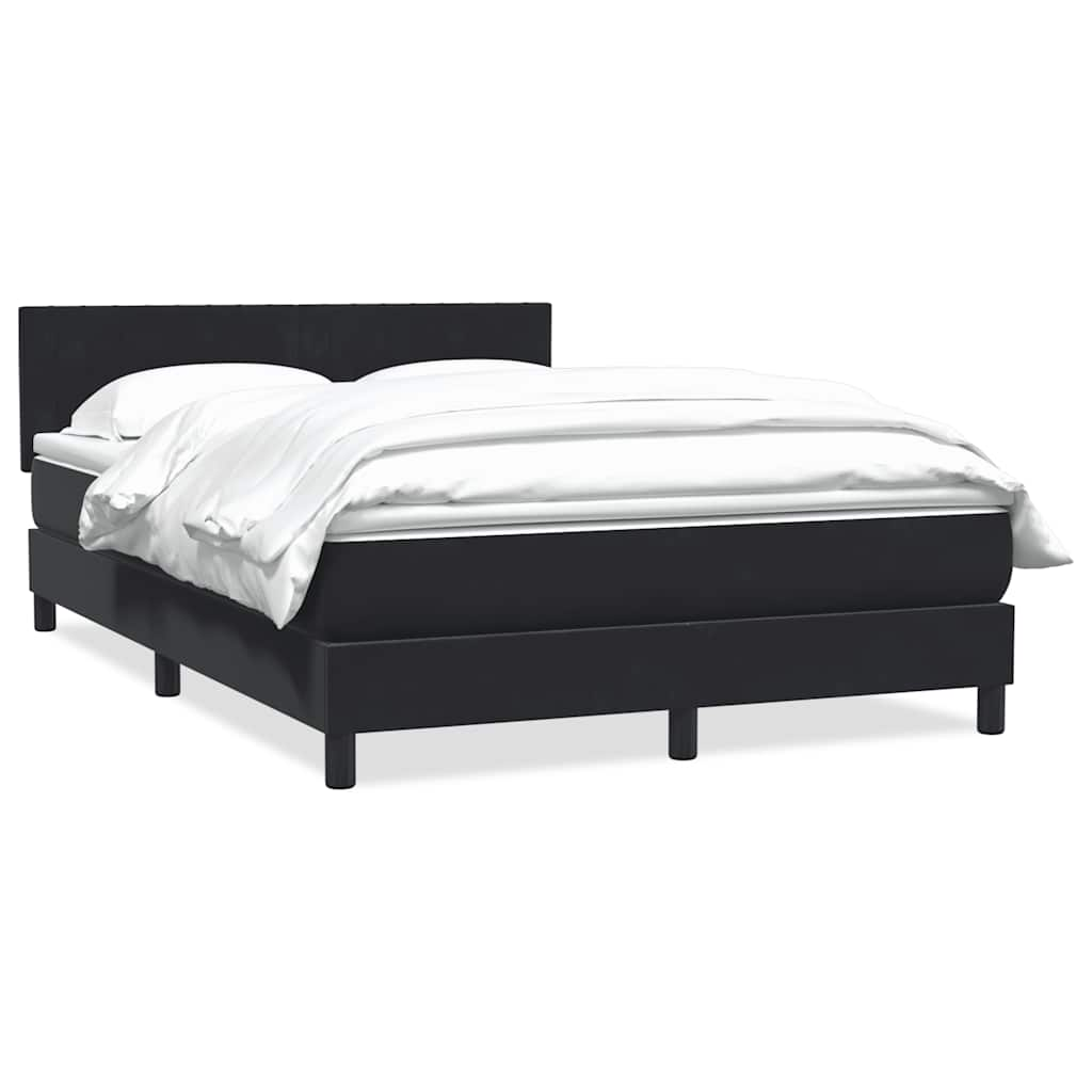 vidaXL Boxspringbett mit Matratze Schwarz 140x210 cm Samt