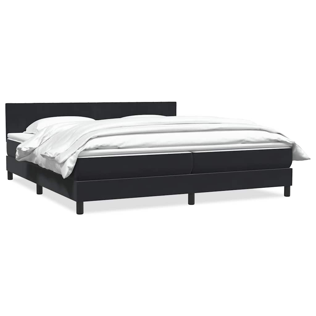 vidaXL Boxspringbett mit Matratze Schwarz 180x210 cm Samt