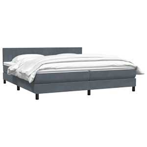 Box spring postel s matrací tmavě šedá 200x210 cm samet - obrázek 3