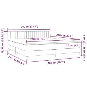 Box spring postel s matrací tmavě šedá 200x210 cm samet - obrázek 12