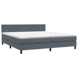 Box spring postel s matrací tmavě šedá 200x210 cm samet - obrázek 4