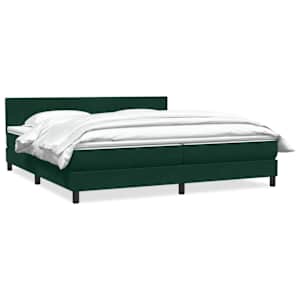 Box spring postel s matrací tmavě zelená 200x210 cm samet - obrázek 2