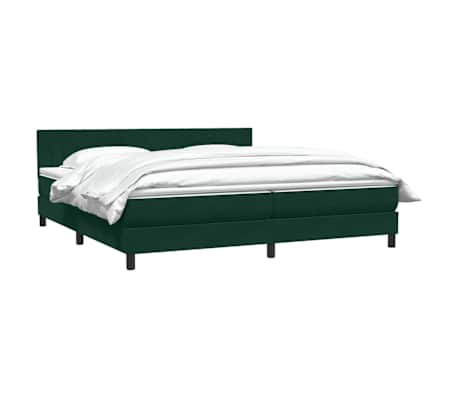 vidaXL Cama box spring con colch&oacute;n terciopelo verde oscuro 200x210 cm