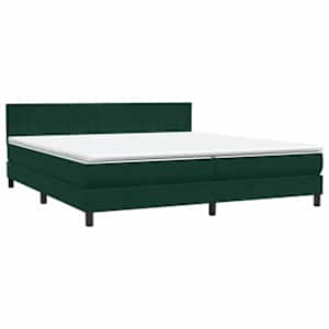 Box spring postel s matrací tmavě zelená 200x210 cm samet - obrázek 4