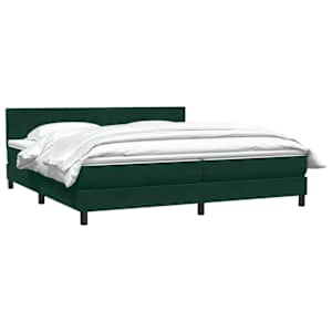 vidaXL Cama box spring con colch&oacute;n terciopelo verde oscuro 200x210 cm