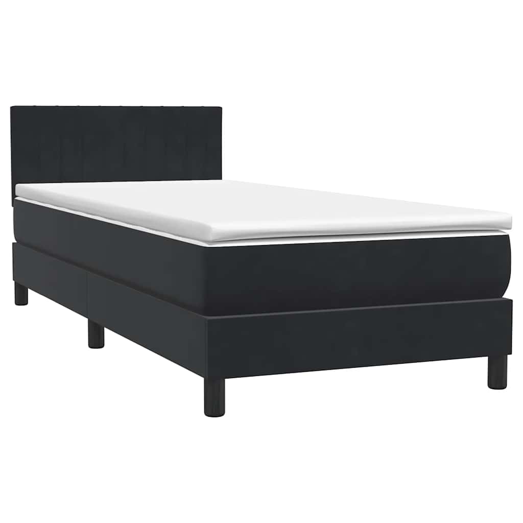 Thumbnail - vidaXL Boxspringbett mit Matratze Schwarz 80x220 cm Samt