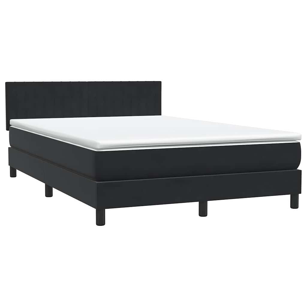 Thumbnail - vidaXL Boxspringbett mit Matratze Schwarz 160x220 cm Samt
