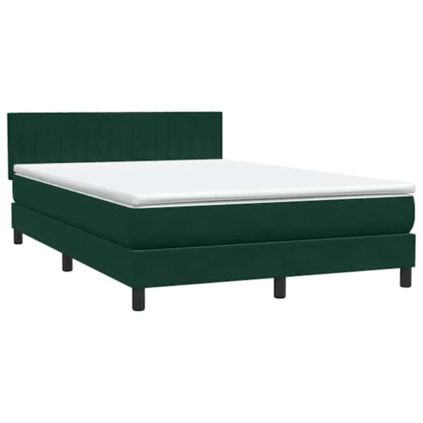vidaXL Box Vedruvoodi madratsiga Tumeroheline 160x220 cm samet