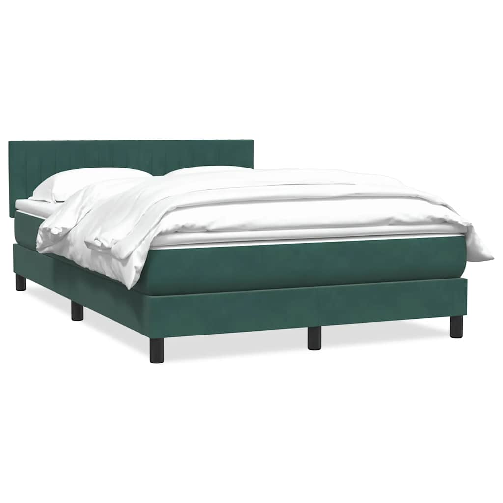 vidaXL Boxspringbett mit Matratze Dunkelgrün 160x220 cm Samt