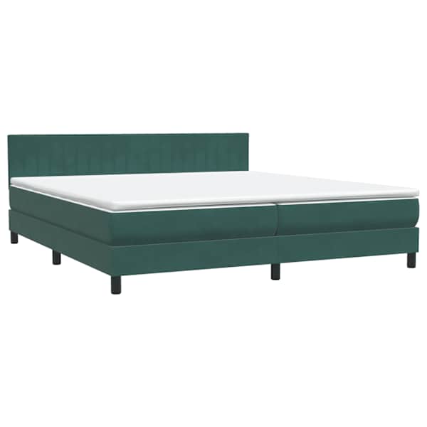 vidaXL Box Vedruvoodi madratsiga Tumeroheline 180x220 cm samet