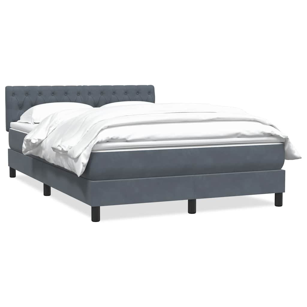 vidaXL Boxspring met matras fluweel donkergrijs 160x210 cm grijs, foto 3