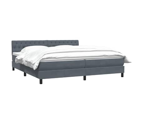 vidaXL kontinentalseng med madras 180x210 cm fl&oslash;jl m&oslash;rkegr&aring;
