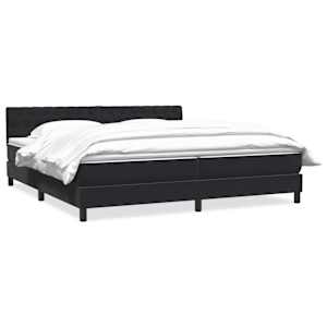 Box spring postel s matrací černá 180x210 cm samet - obrázek 2