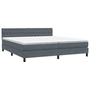 Box spring postel s matrací tmavě šedá 200x210 cm samet - obrázek 4