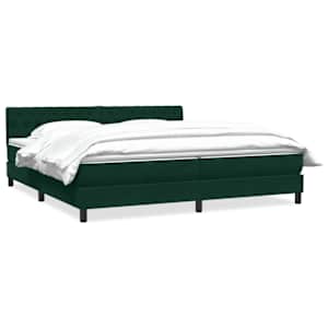 Box spring postel s matrací tmavě zelená 200x210 cm samet - obrázek 2