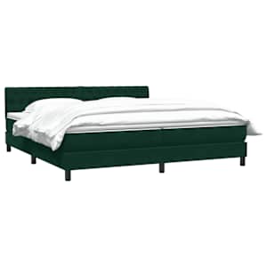 Box spring postel s matrací tmavě zelená 200x210 cm samet - obrázek 3