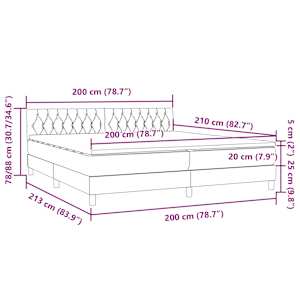 Box spring postel s matrací tmavě zelená 200x210 cm samet - obrázek 12