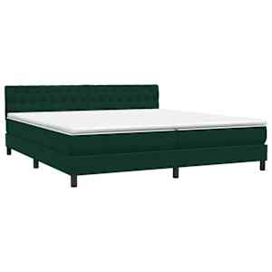 Box spring postel s matrací tmavě zelená 200x210 cm samet - obrázek 4