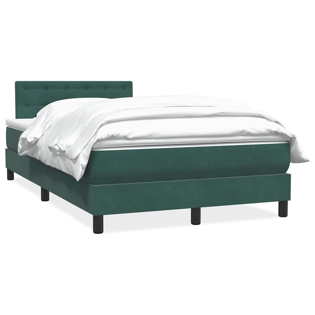 Thumbnail - vidaXL Boxspringbett mit Matratze Dunkelgrün 120x210 cm Samt