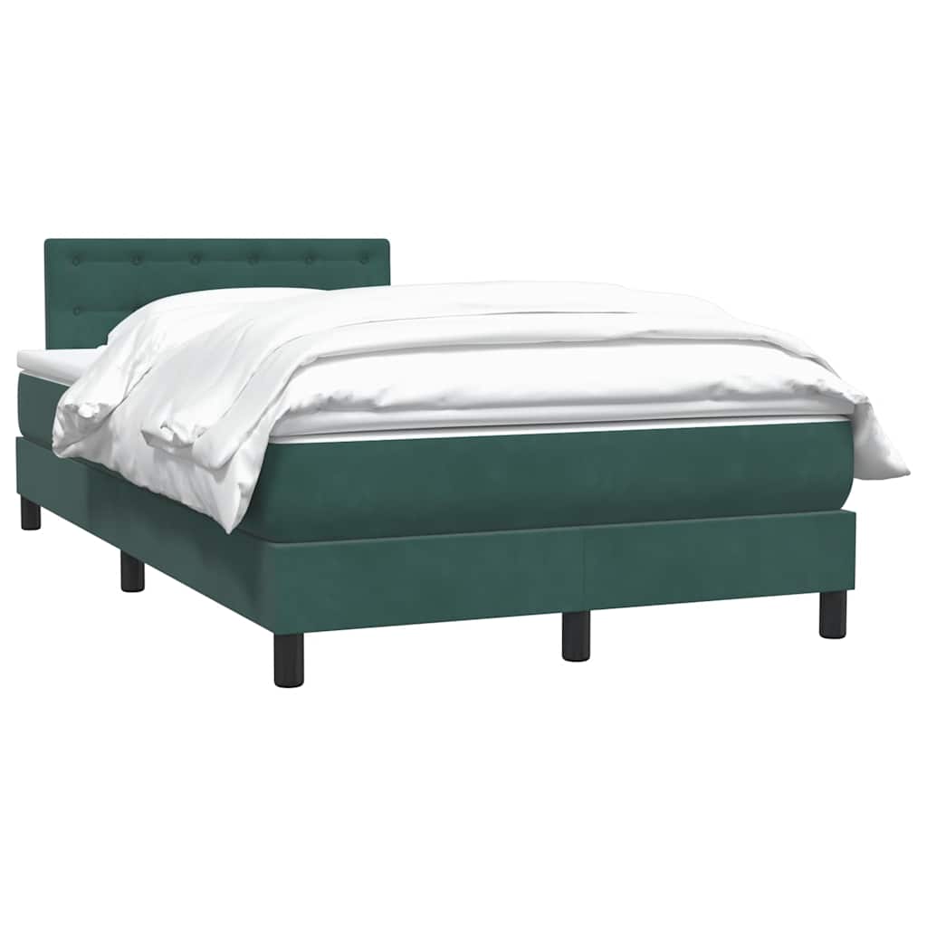 Thumbnail - vidaXL Boxspringbett mit Matratze Dunkelgrün 120x210 cm Samt