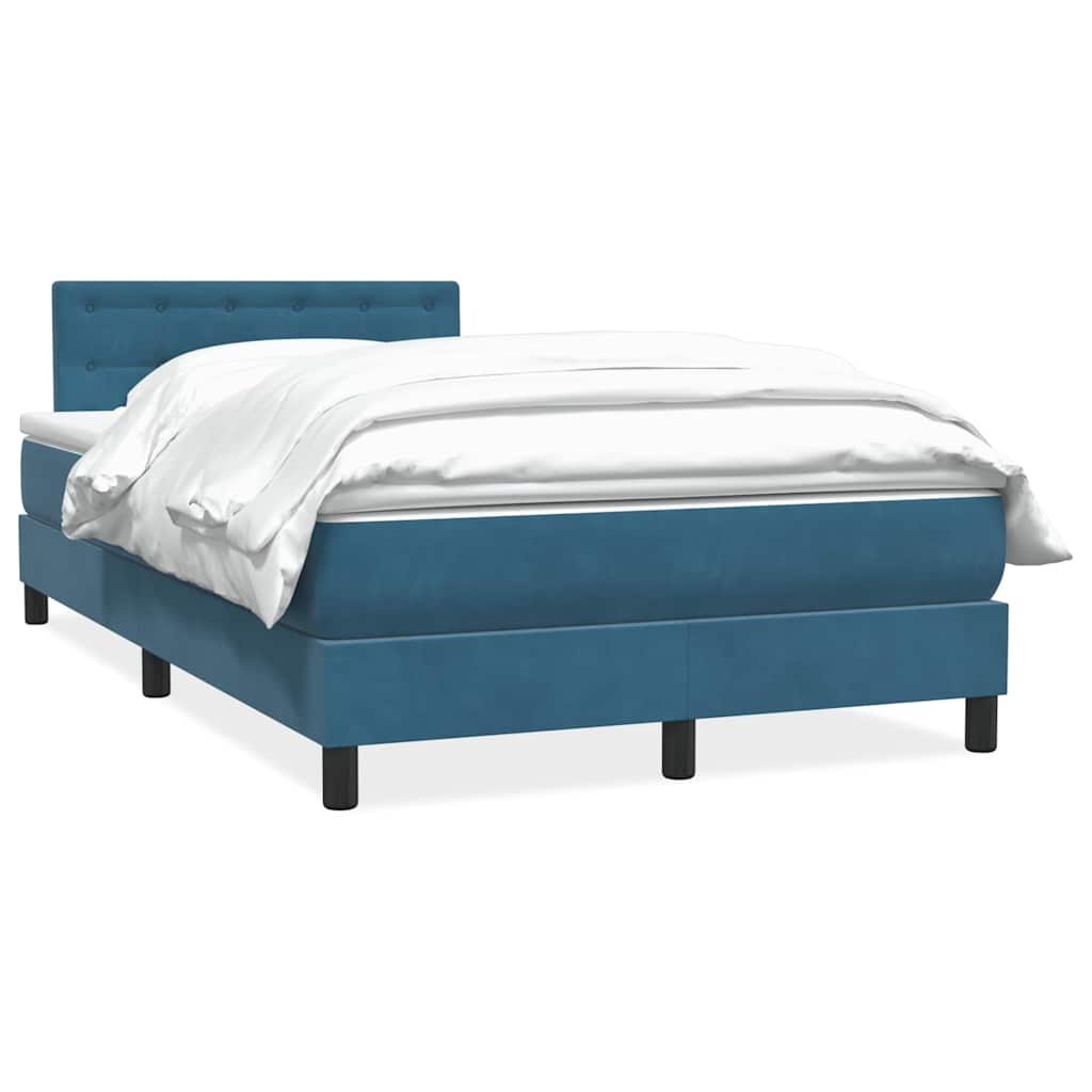 Thumbnail - vidaXL Boxspringbett mit Matratze Dunkelblau 120x210 cm Samt