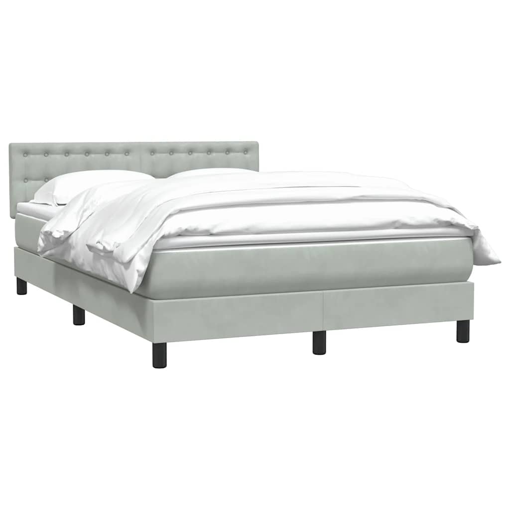 Thumbnail - vidaXL Boxspringbett mit Matratze Hellgrau 140x210 cm Samt