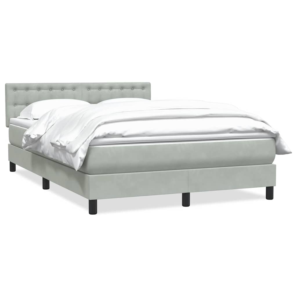 Box spring postel s matrací světle šedá 160x210 cm samet - obrázek 2