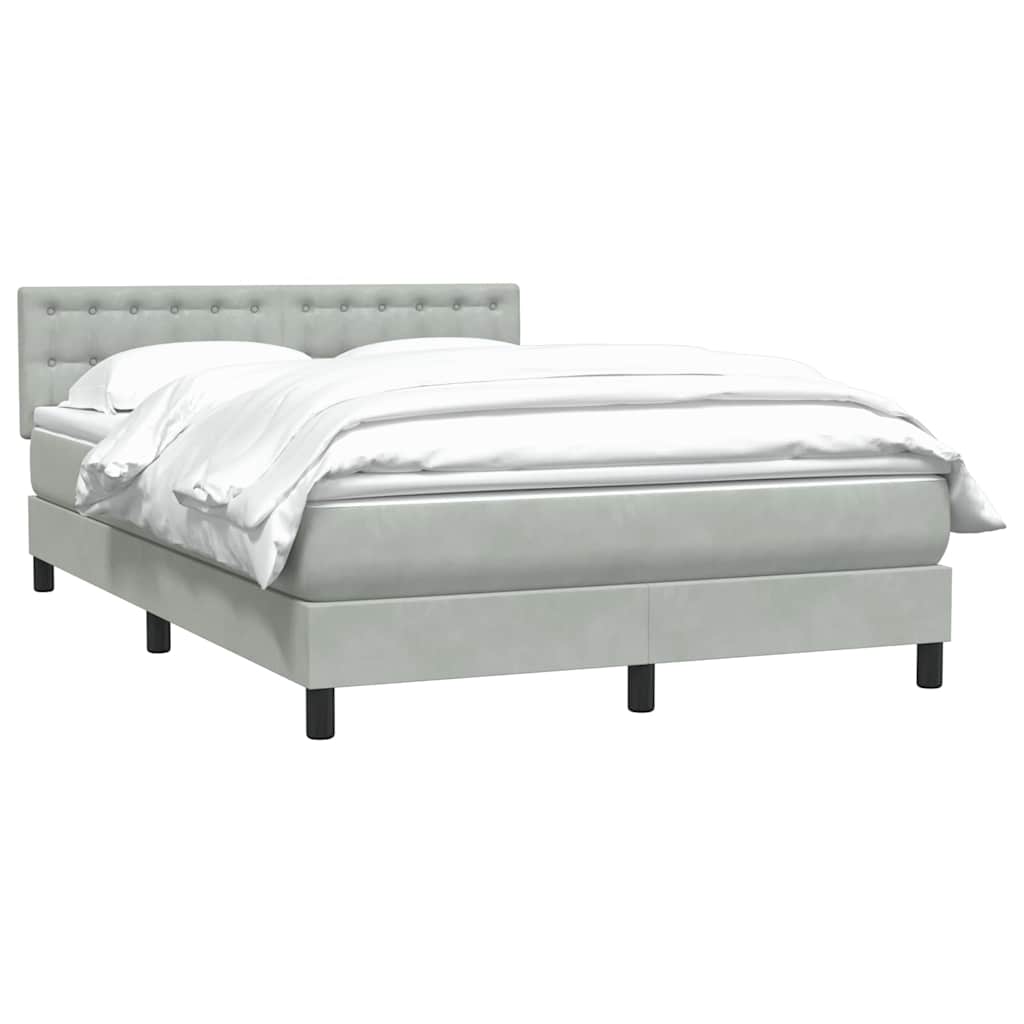 Box spring postel s matrací světle šedá 160x210 cm samet - obrázek 3
