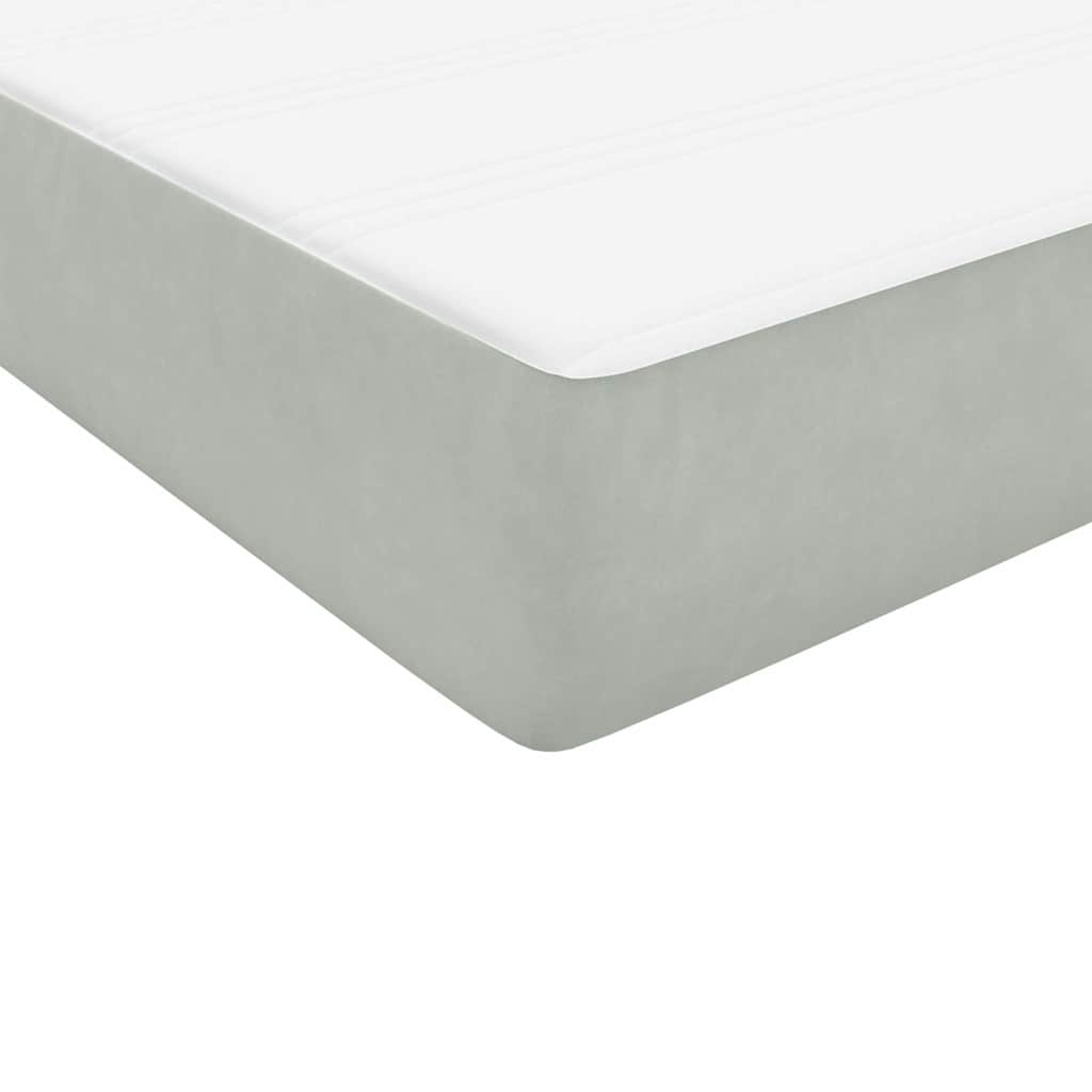 Box spring postel s matrací světle šedá 160x210 cm samet - obrázek 9