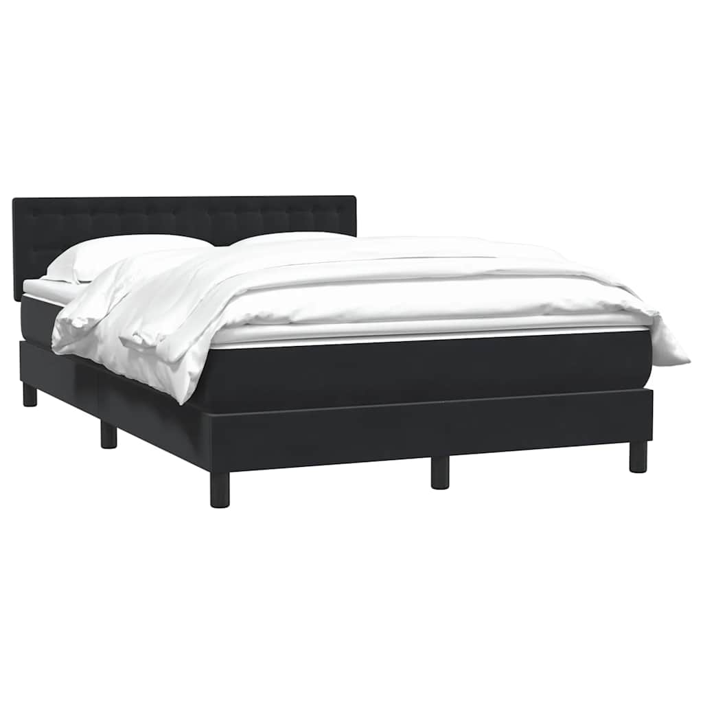 vidaXL Boxspring met matras fluweel zwart 160x210 cm, foto 2