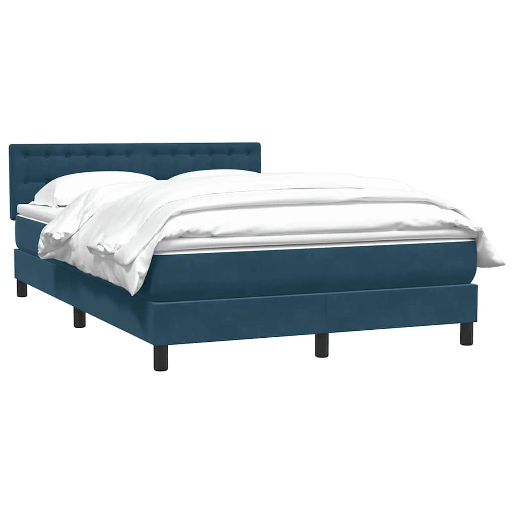 Box spring postel s matrací tmavě modrá 160x210 cm samet - obrázek 3