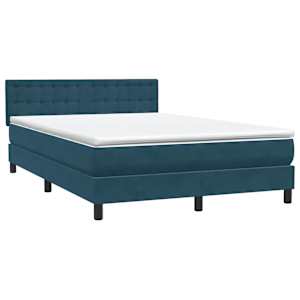Box spring postel s matrací tmavě modrá 160x210 cm samet - obrázek 4