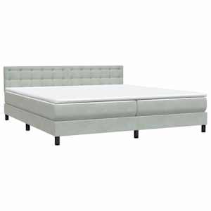 Box spring postel s matrací světle šedá 180x210 cm samet - obrázek 4
