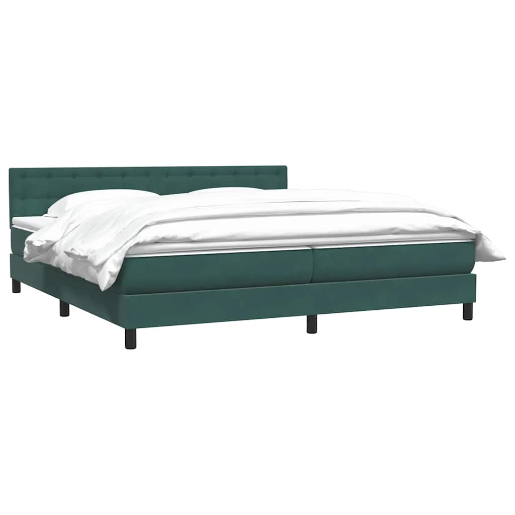 Thumbnail - vidaXL Boxspringbett mit Matratze Dunkelgrün 180x210 cm Samt