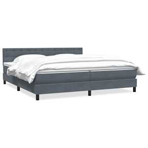 Box spring postel s matrací tmavě šedá 200x210 cm samet - obrázek 2
