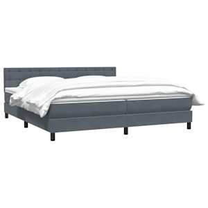 Box spring postel s matrací tmavě šedá 200x210 cm samet - obrázek 3
