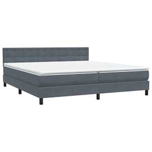 Box spring postel s matrací tmavě šedá 200x210 cm samet - obrázek 4