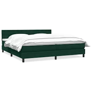 Box spring postel s matrací tmavě zelená 200x210 cm samet - obrázek 2