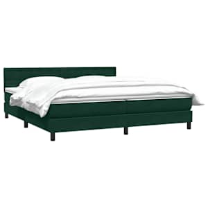 Box spring postel s matrací tmavě zelená 200x210 cm samet - obrázek 3
