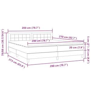 Box spring postel s matrací tmavě zelená 200x210 cm samet - obrázek 12