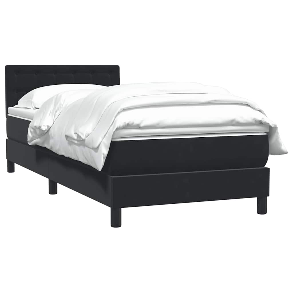 vidaXL Boxspring met matras fluweel zwart 80x220 cm afbeelding
