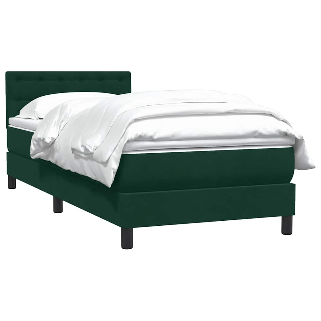 vidaXL Boxspring met matras fluweel donkergroen 80x220 cm groen, foto 2