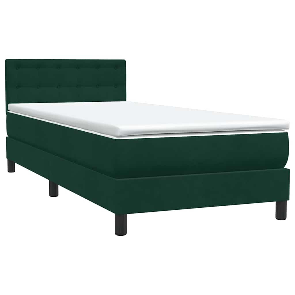 vidaXL Boxspring met matras fluweel donkergroen 80x220 cm groen, foto 4