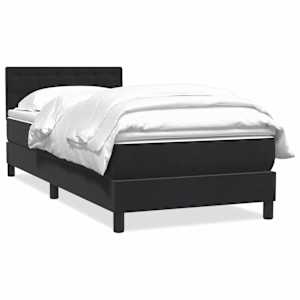 Box spring postel s matrací černá 100x220 cm samet - obrázek 2