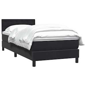 Box spring postel s matrací černá 100x220 cm samet - obrázek 3