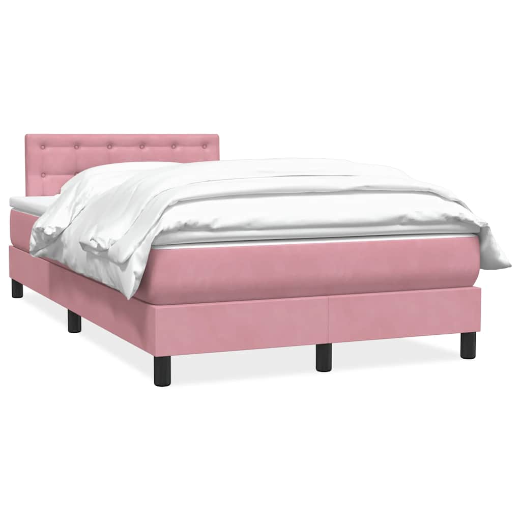 Thumbnail - vidaXL Boxspringbett mit Matratze Rosa 120x220 cm Samt